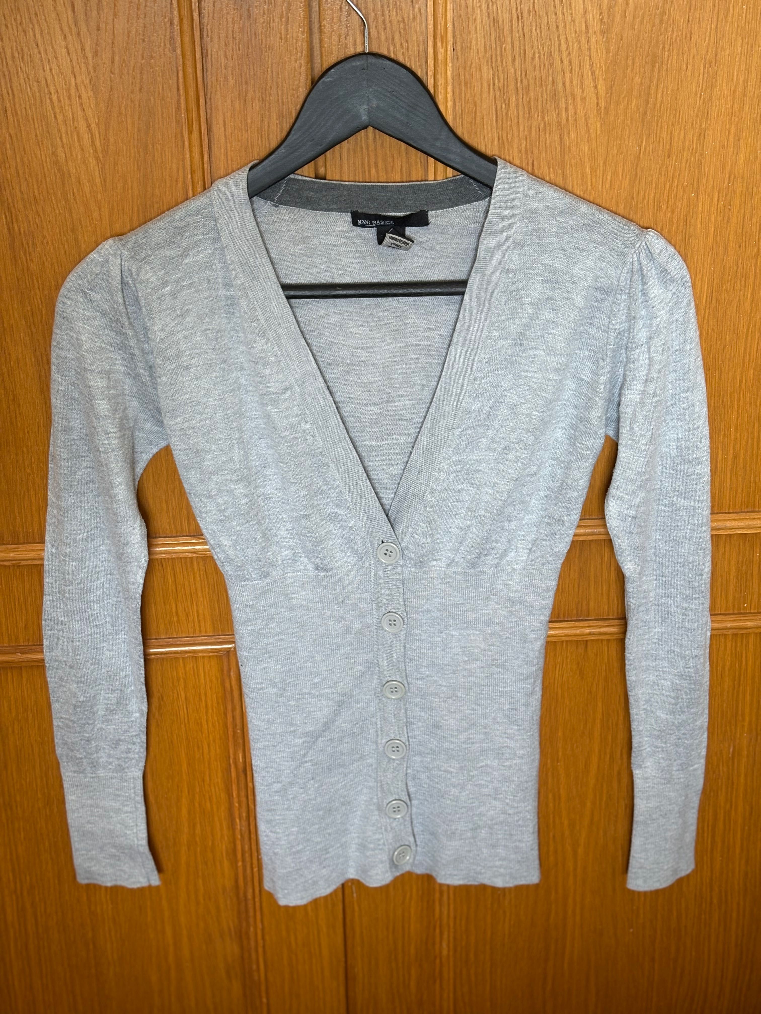Casaco de Malha Cinza MnG Basics – S, Ajustado