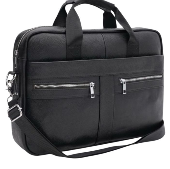 Якісна чоловіча шкіряна сумка- портфель, для ноутбука чи документів