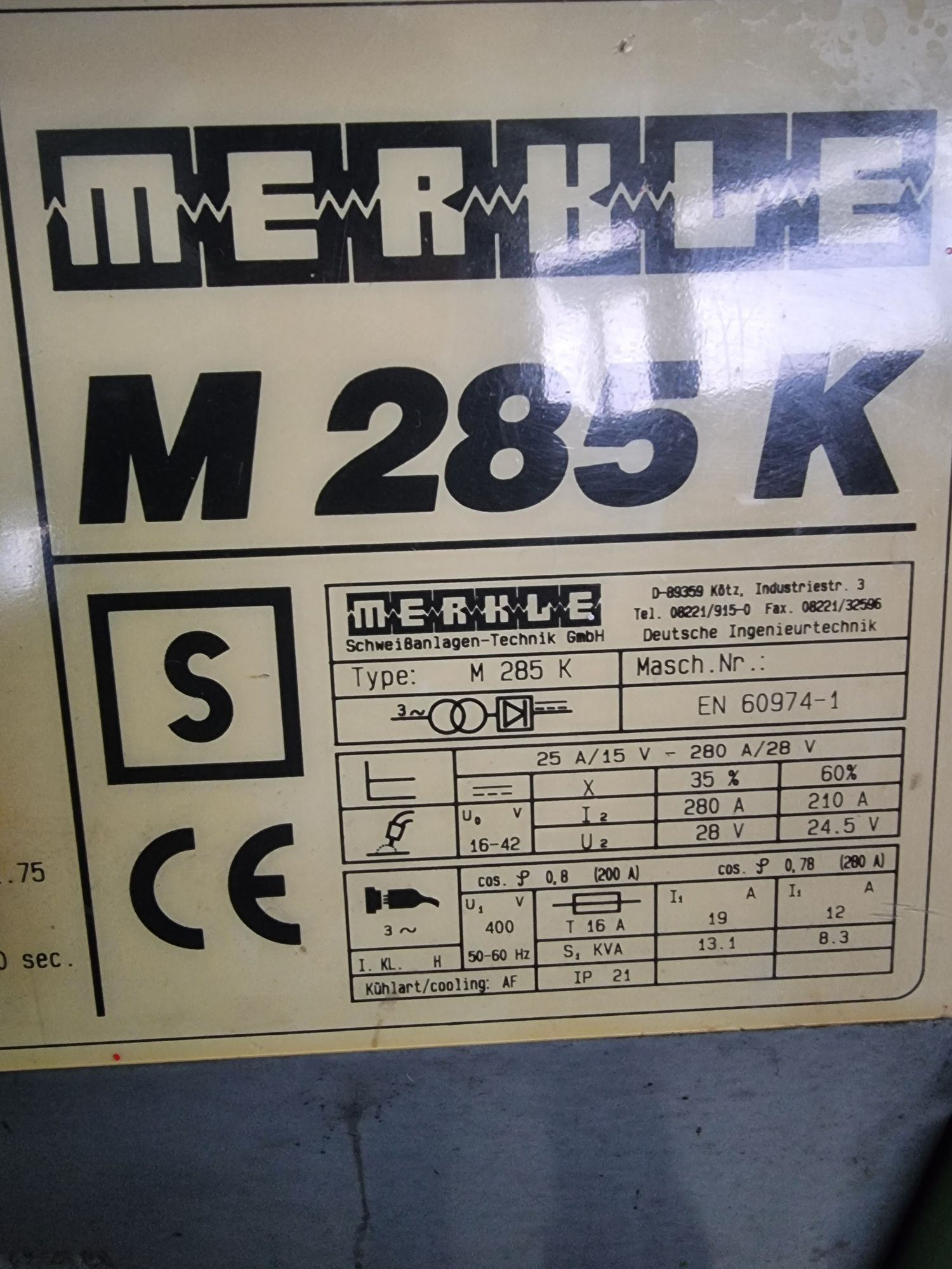 Migomat Merkle M 285K mig mag