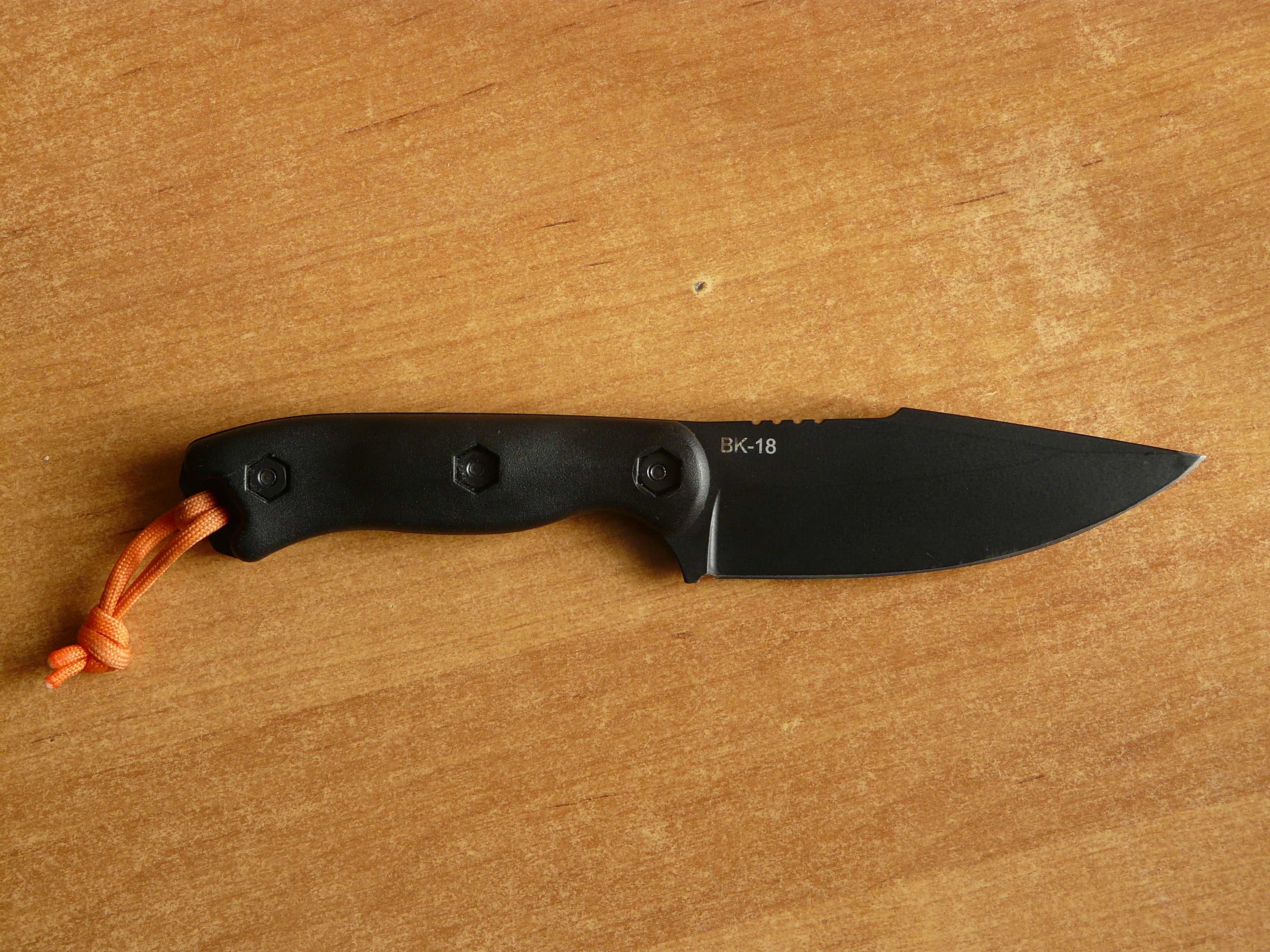 Używany nóż Ka-Bar BK18 Becker Harpoon, CZARNY, ulepszona pochwa.