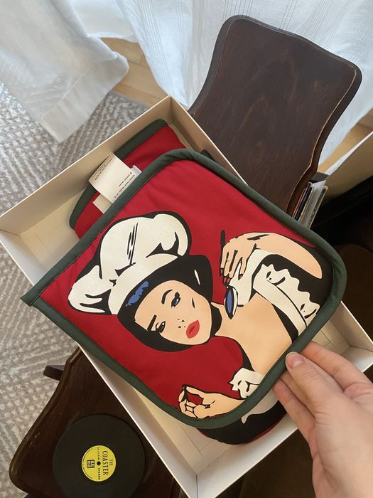 Фартук, прихватка, рукавиця кухонні червоні 100