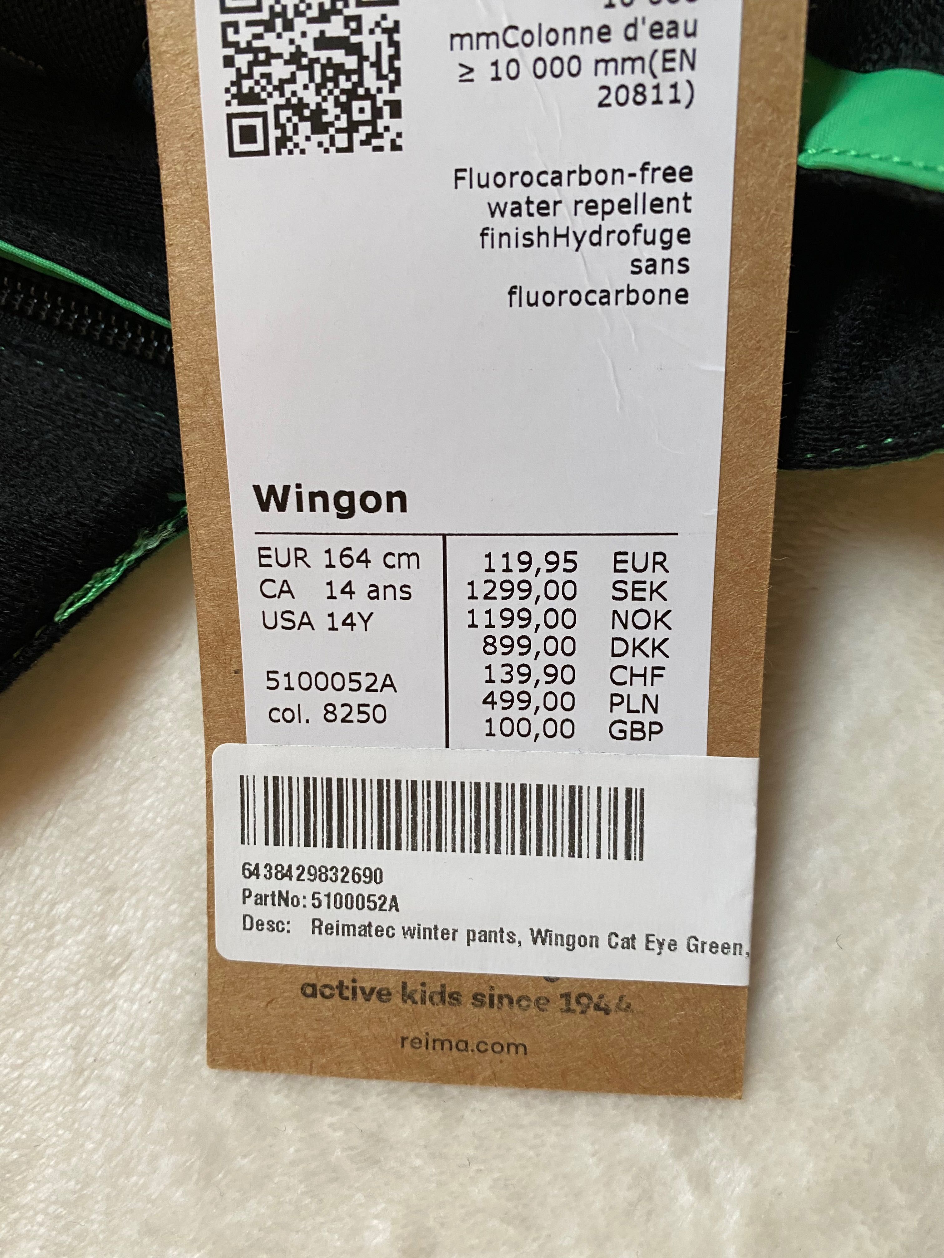 Nowe spodnie narciarskie Reima Wingon rozm 164