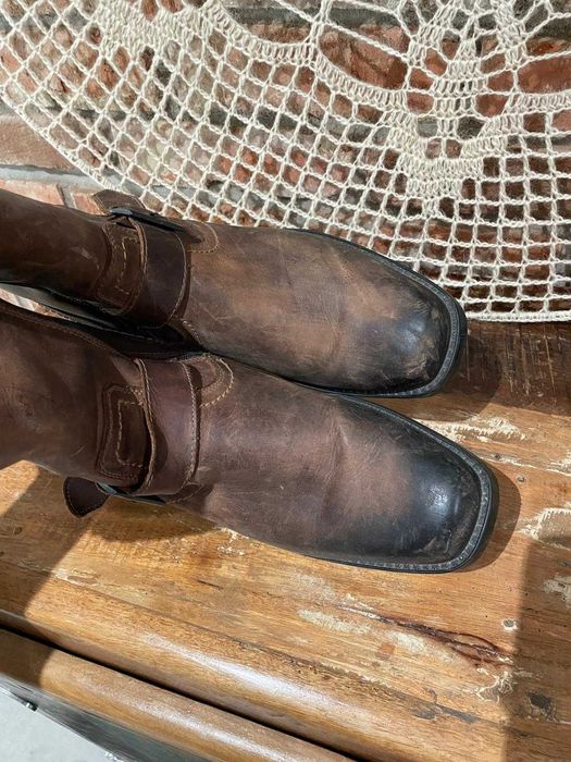 Męskie buty motocyklowe kowbojki skóra naturalna vintage rozmiar 43