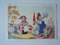 редкая открытка СССР Бялковская заяц 1956 кролик