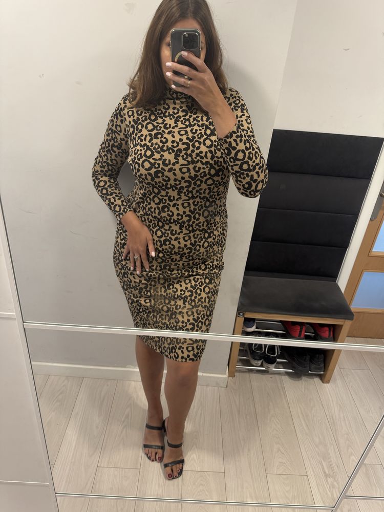 Piękna sukienka w panterka cętki animal print boohoo 44