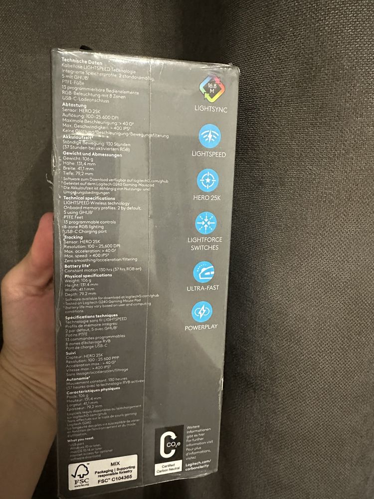 Миша Logitech G502 X Plus Black