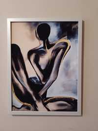 Obraz Nowoczesny na płótnie abstrakcja kobieta siedząca Rama 42x32cm