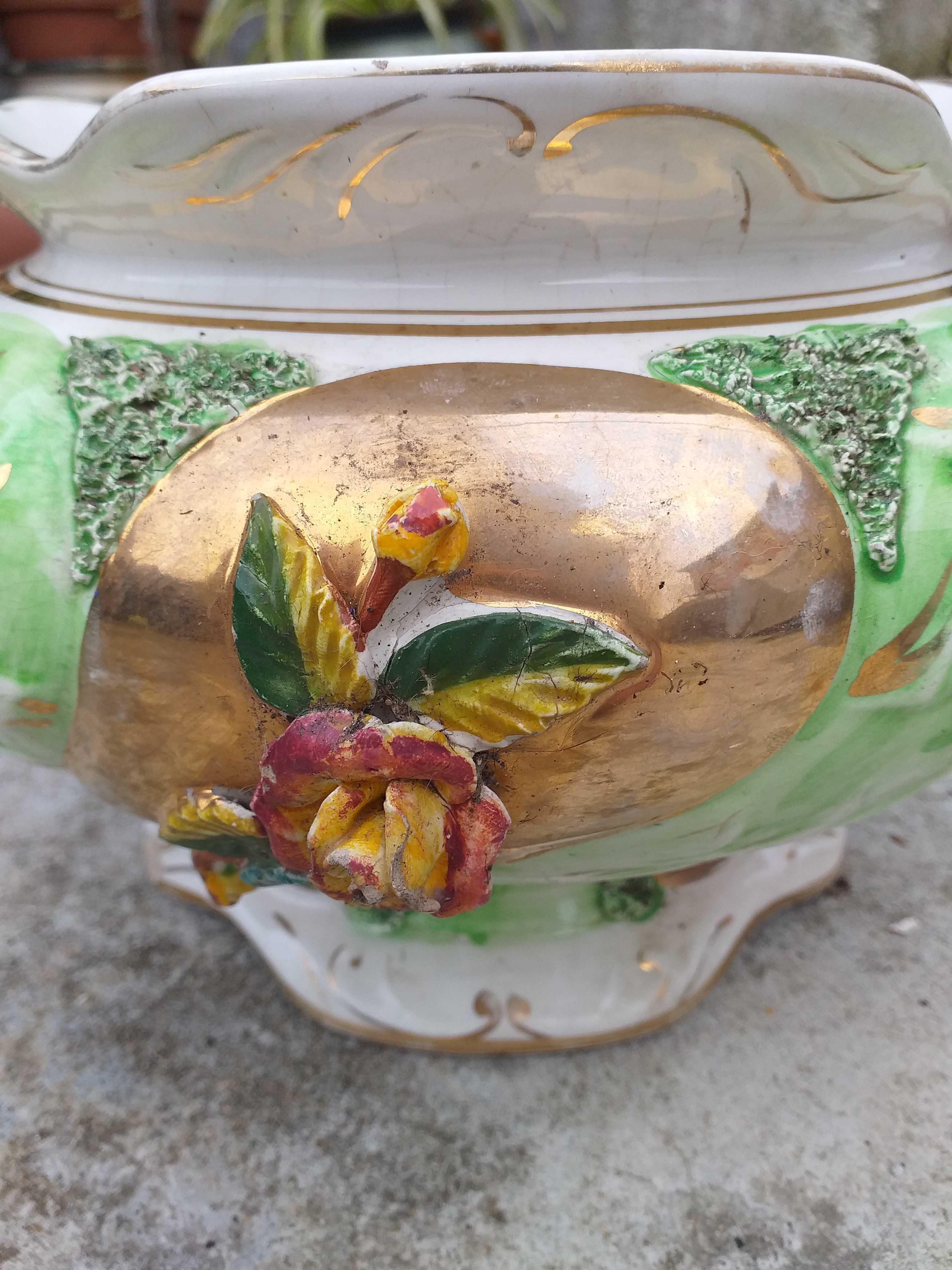 Cachepot / Vaso antigo em faiança do Valado