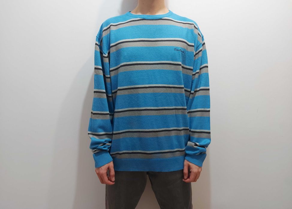 Pierre Cardin niebieski męski sweter w paski akrylowy pulower XL