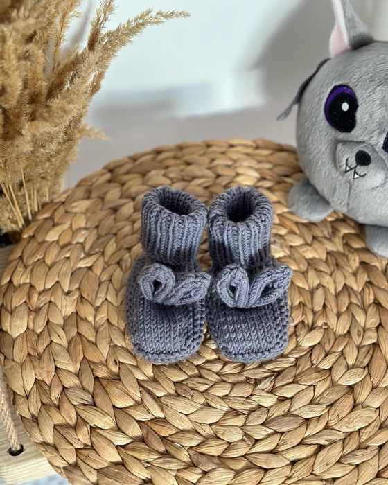 Вʼязана шапка і пінетки мерінос Babyorganic