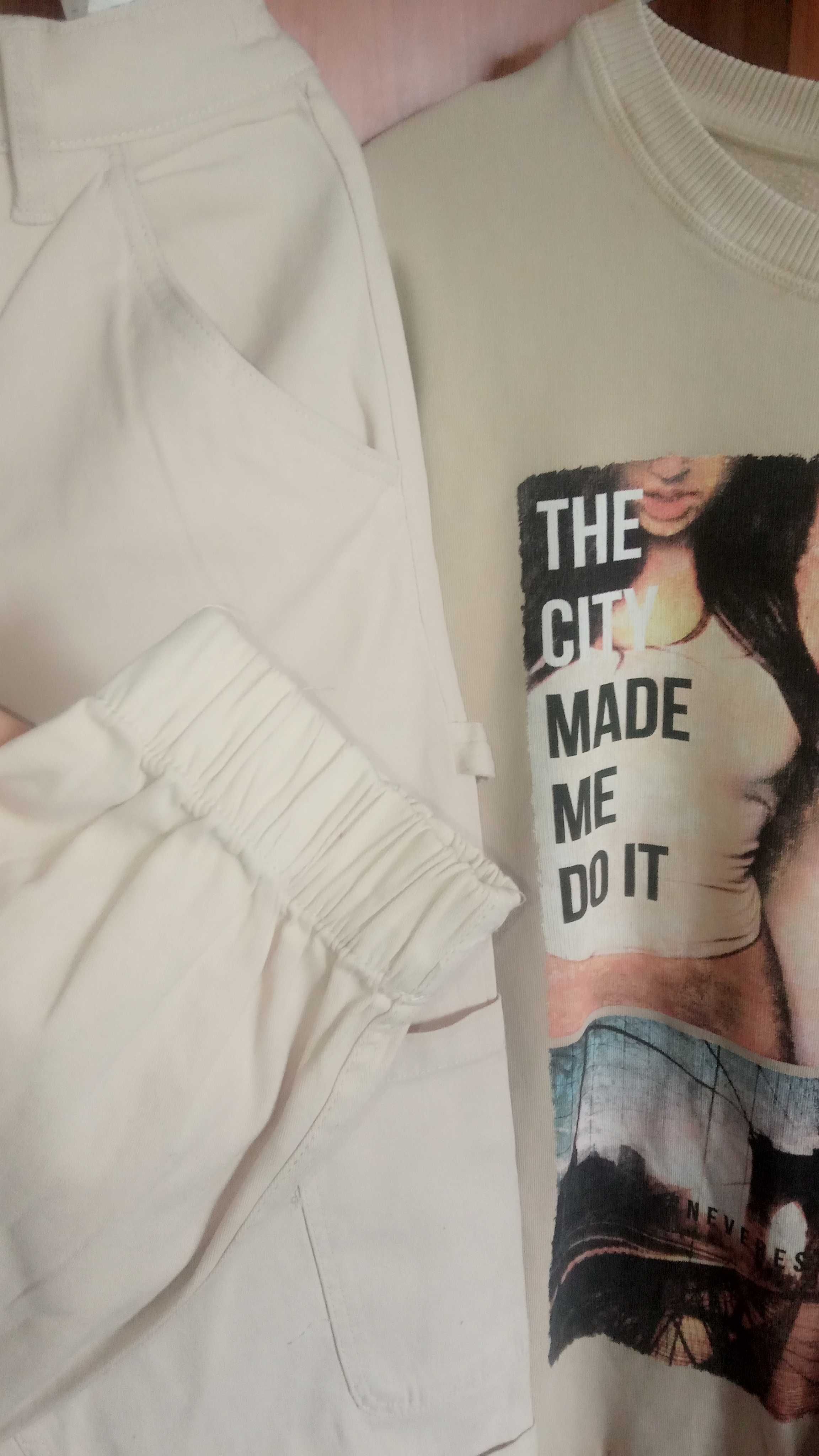 Sinsay nowe spodnie bojówki Damskie Gratis bluza roz38 od 14 lat wzwyż