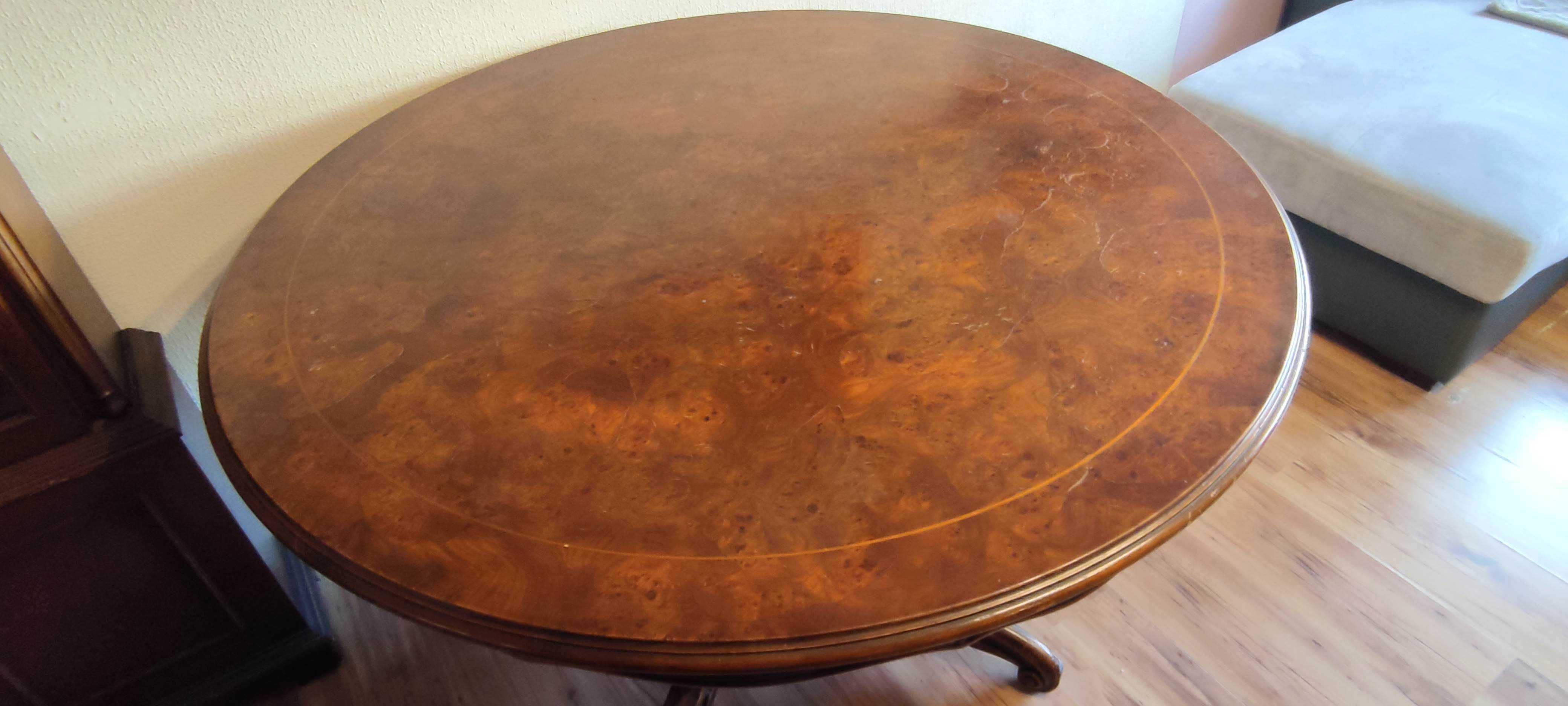 Stół okrągły rzeźbiony fi 120cm