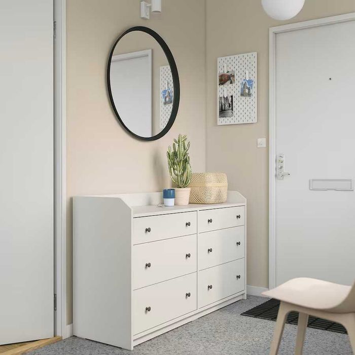 Kredens biały Ikea HAUGA Komoda 6 szuflad biały 138x84 nowa