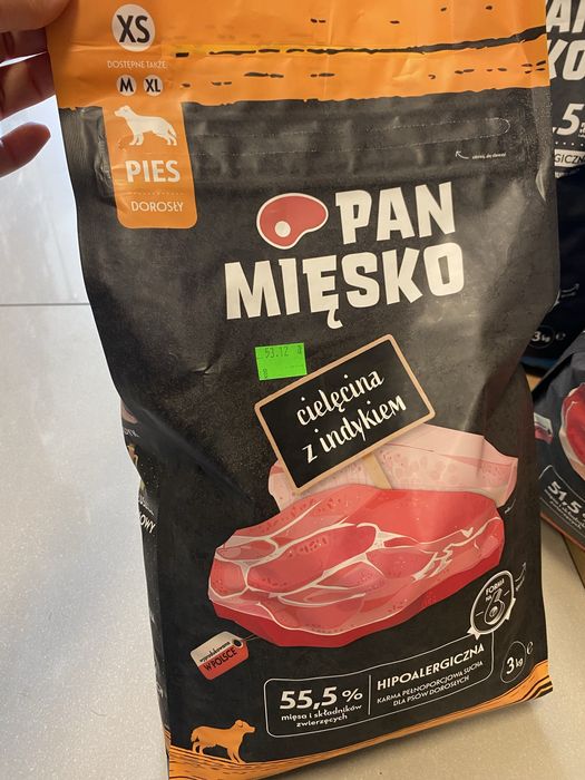 Pan Mięsko 3 kg cielęcina z indykiem sucha karma dla małego psa XS