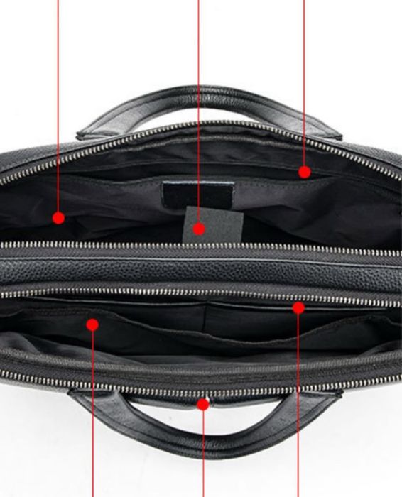 Якісна чоловіча шкіряна сумка- портфель, для ноутбука чи документів