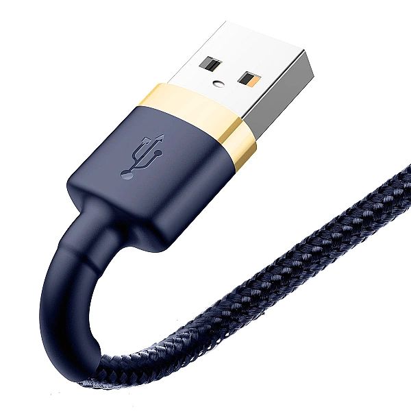 Kabel Baseus Cafule USB-A / Lightning 2.4A QC 3.0/1 m - niebiesko-złot