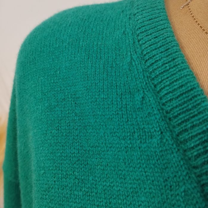 Sweter damski Pringle of Scotland – butelkowa zieleń, wełna, r XL