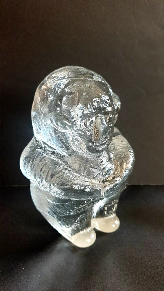 Szklana figurka duża Troll Bergdala rzeźba przycisk do papieru