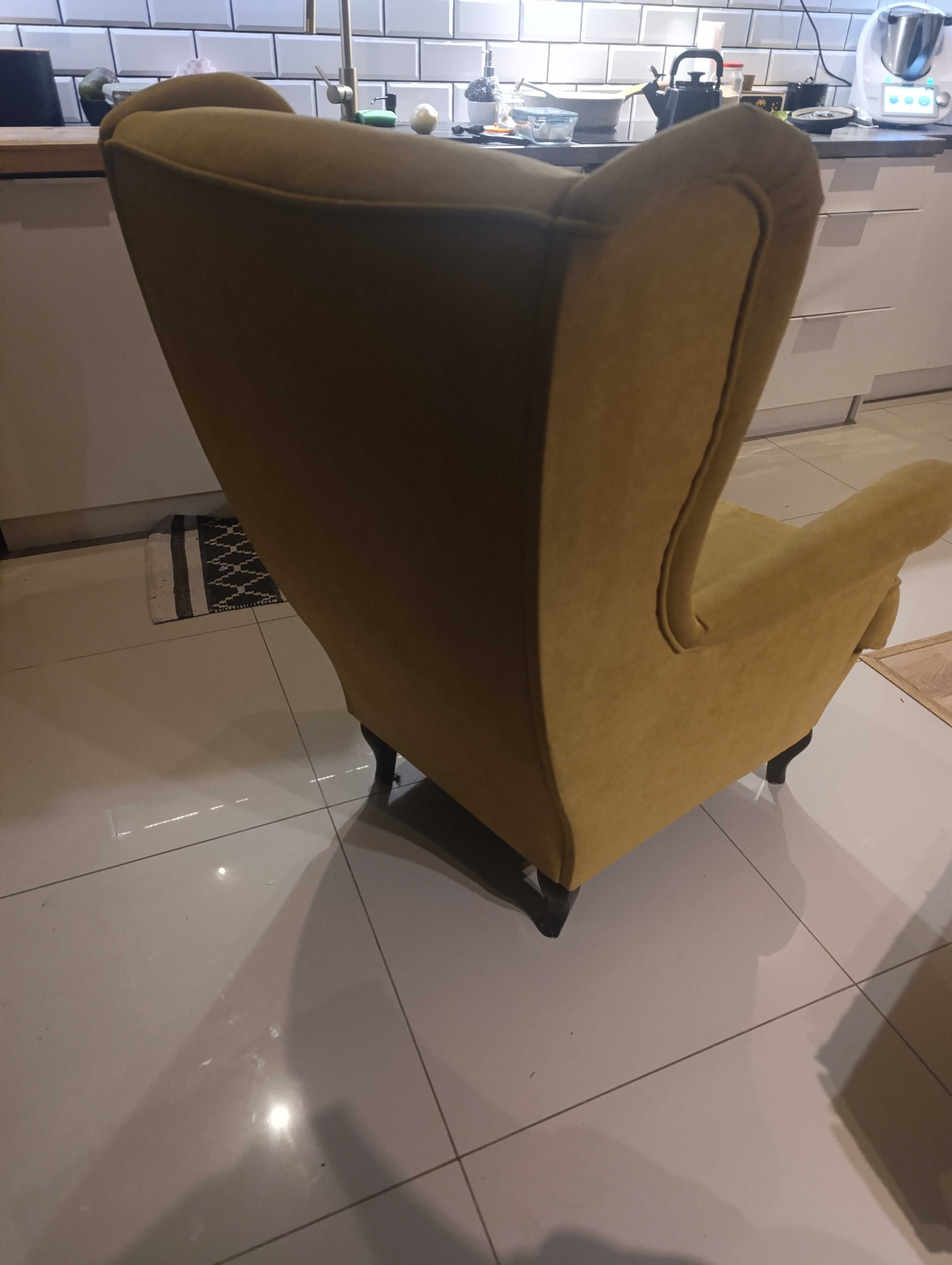 Uszak fotel musztardowy