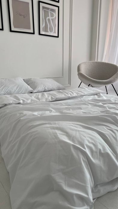 Біла постільна білизна бязь Premium