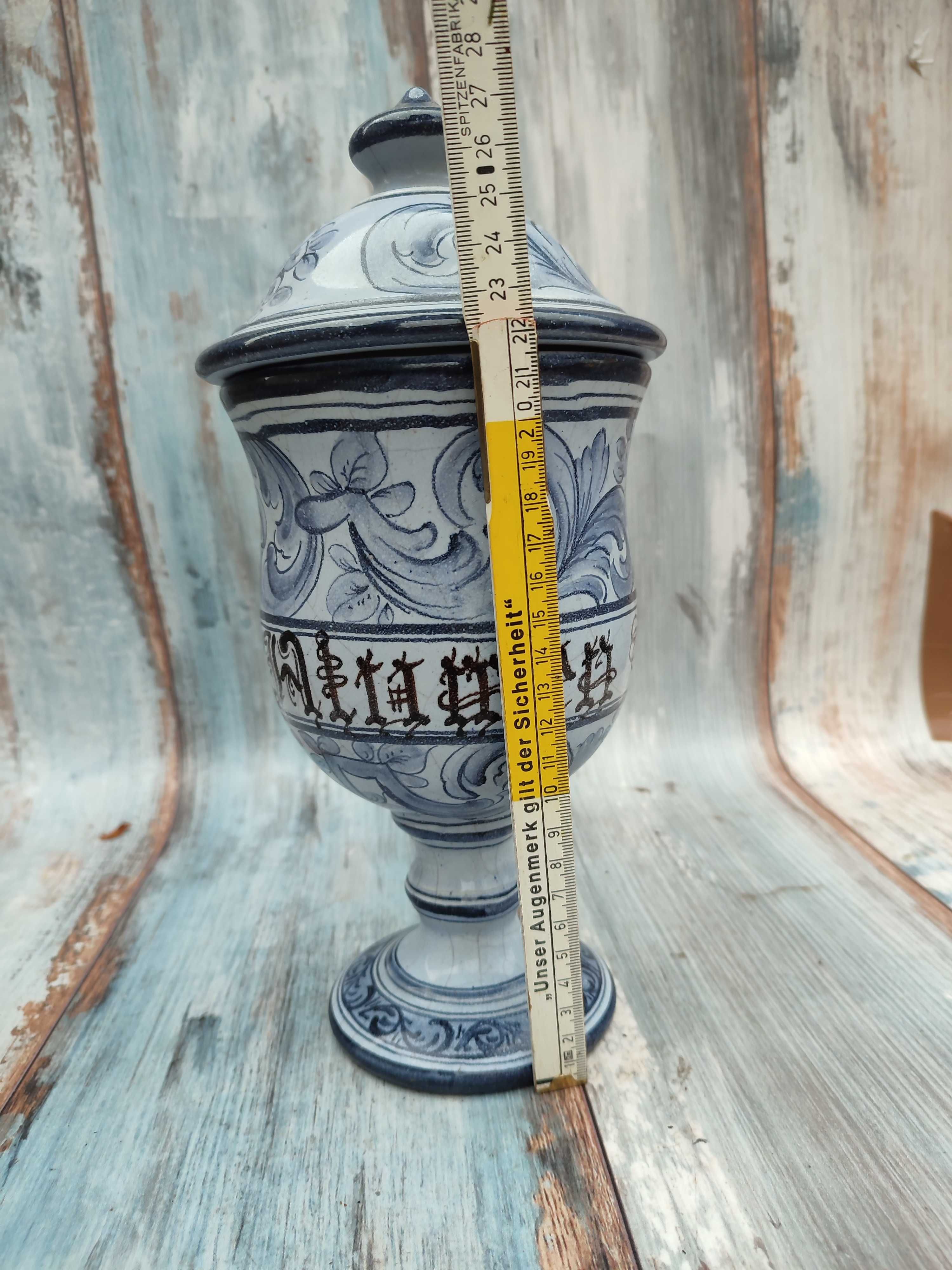 Ceramiczny pojemnik na nodze - Bassano - etykieta Włochy
