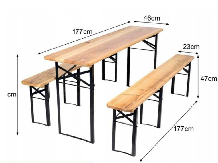 Meble Ogrodowe KOMPLET PIWNY BAROWY cateringowy na dożynki  FV 180CM