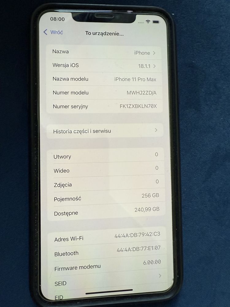 Iphone 11 pro max 256