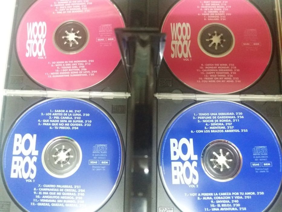 Cd's duplos selecção melhores temas Bolero, Jazz, Woodstock, Rock
