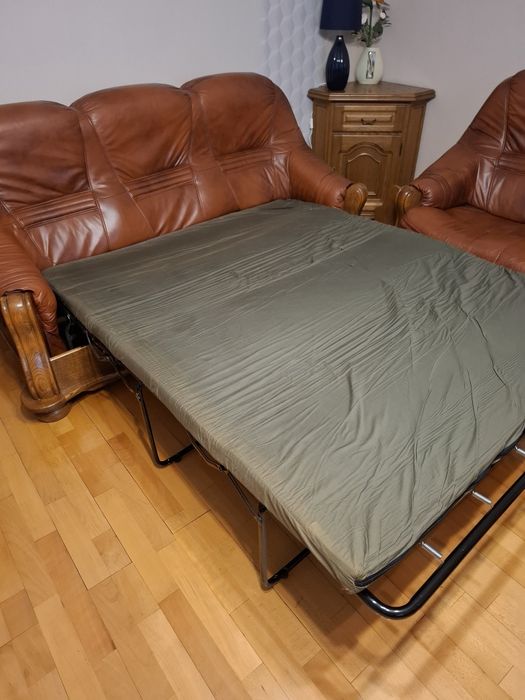 Zestaw skórzanych mebli do salonu