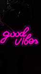 Neon LED Good vibes, znak neonowy, neon na ścianę