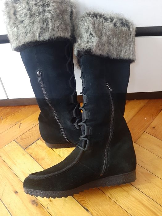 Чоботи замша чорні