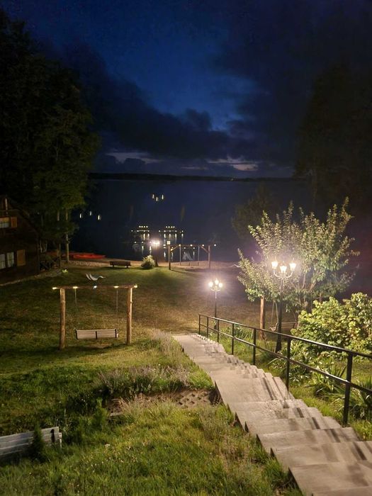 Domek 8os, całoroczny, 20m do wody sauna balia przy plaży, plac zabaw,