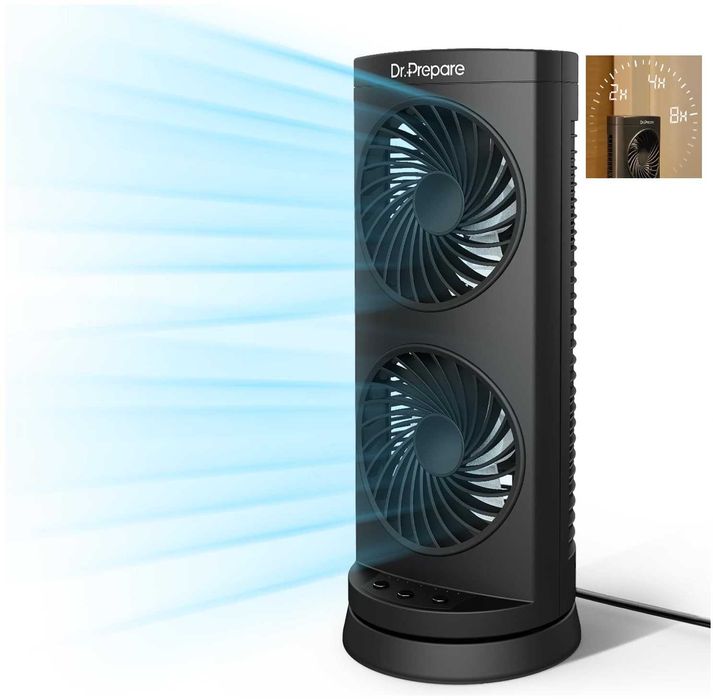 Wentylator Kolumnowy Wieżowy 32cm USB Oscylacja 110° 3 Biegowy Timer