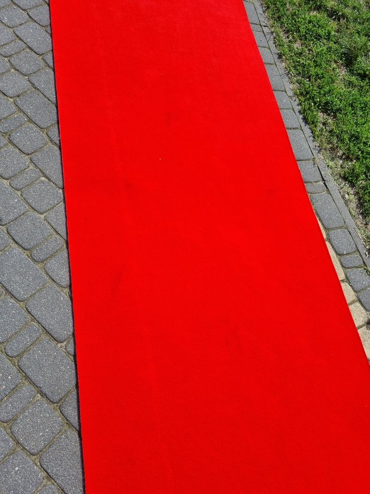 Wykładzina, czerwony dywan 7x1m