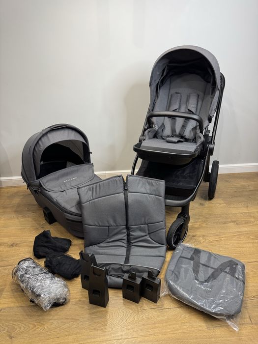 Wózek MUUVO Quick 3.0 2w1 Iron Graphite: gondola + spacerówka +gratisy