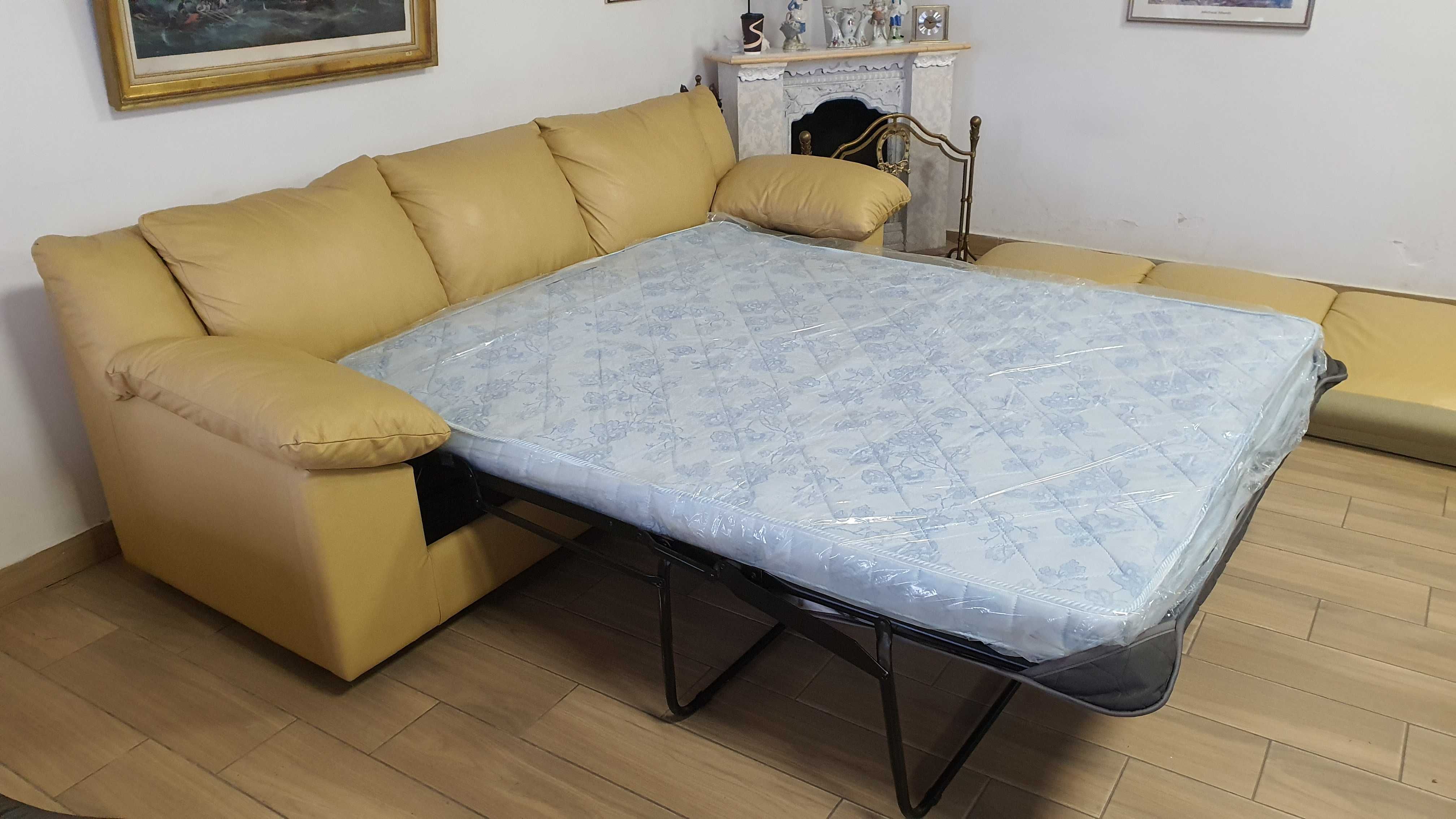 Шкіряний розкладний диван з Італії, меблі з Європи