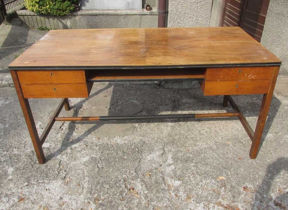 Biurko Art Deco PRL 1950/60 r. Poznańska Fabryka Mebli, modernizm