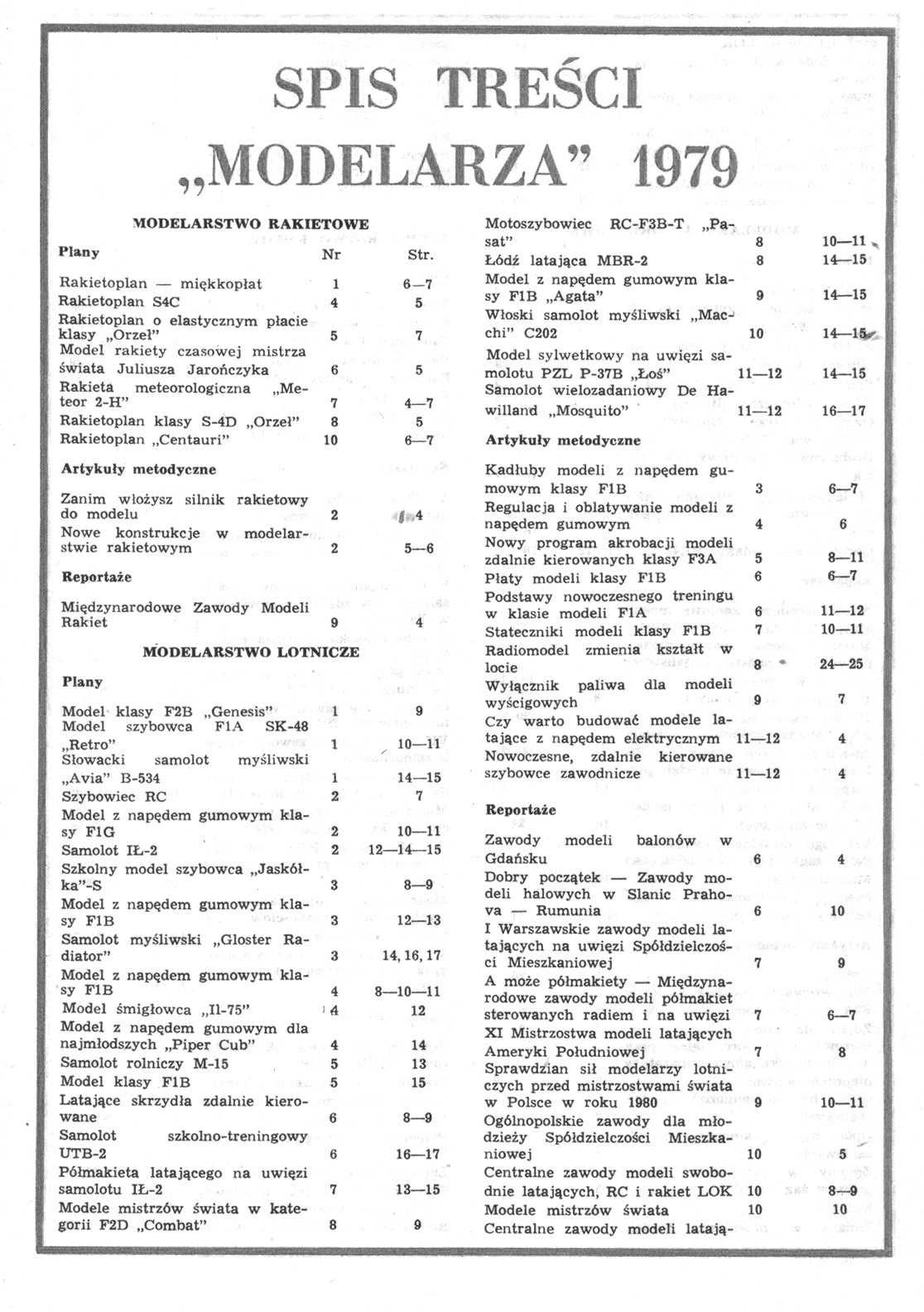 MODELARZ 1979.02 + spis treści rocznika