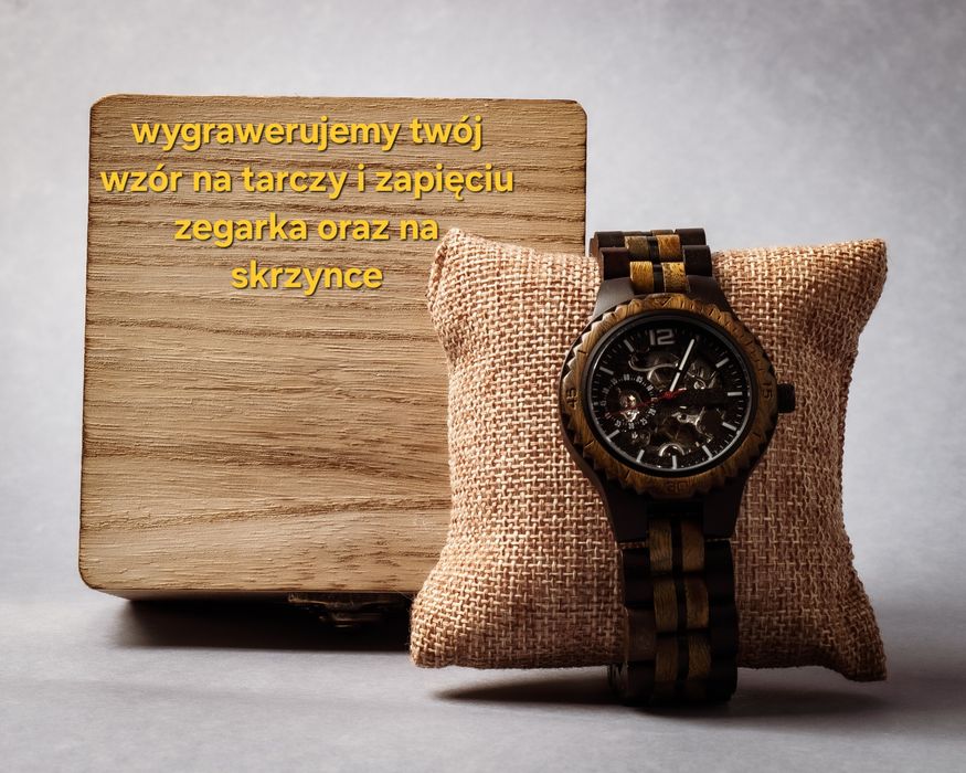Drewniany zegarek Wildclock Kendal 0.1 - Grawer na zamówienie