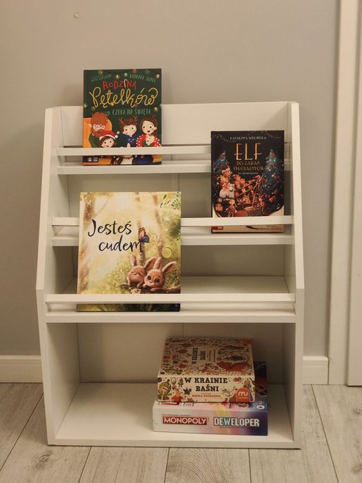 Biblioteczka dla dzieci regał skandynawski biały biała na książki
