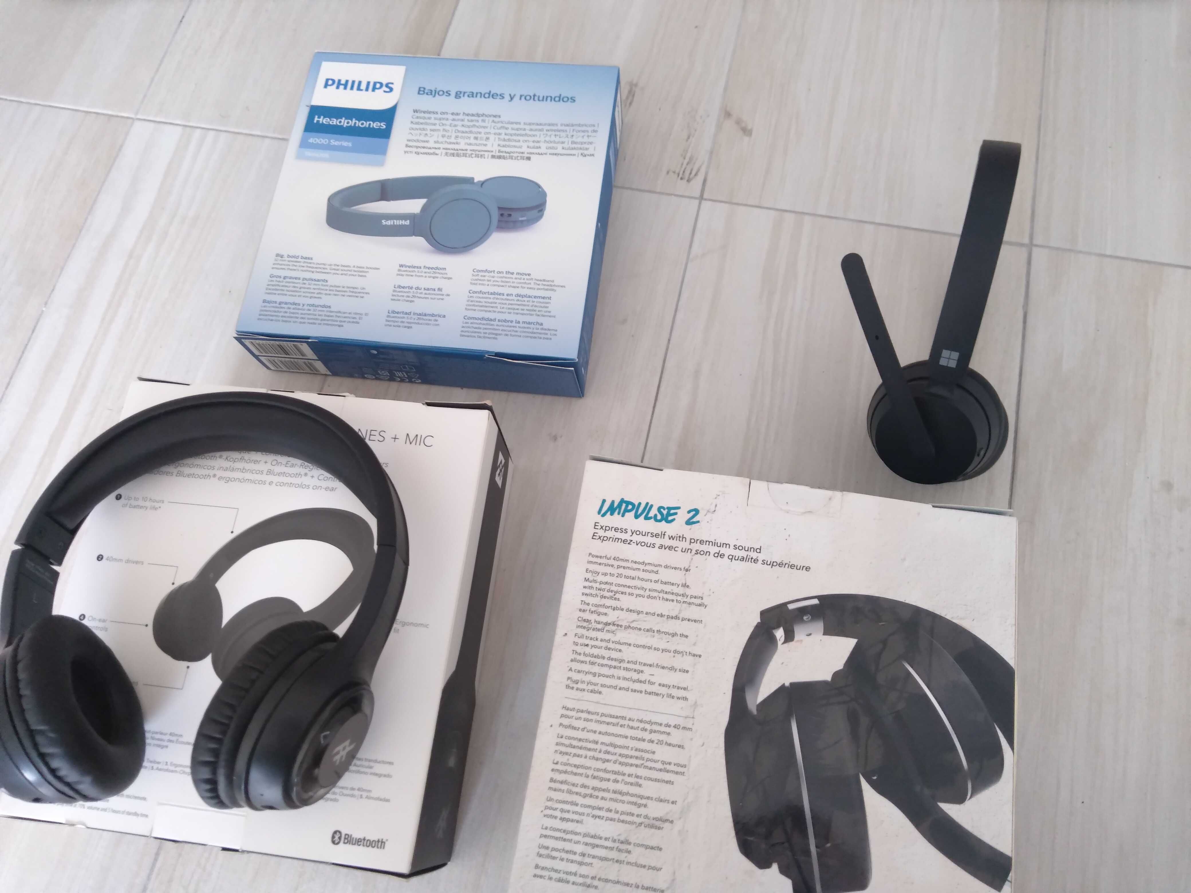 Headphones,auscultadores wireless todos c/Mic Novos( Ler descriçao)