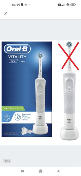 Oral-B Vitality 100 Cross Action Szczoteczka elektryczna do zębów OPIS