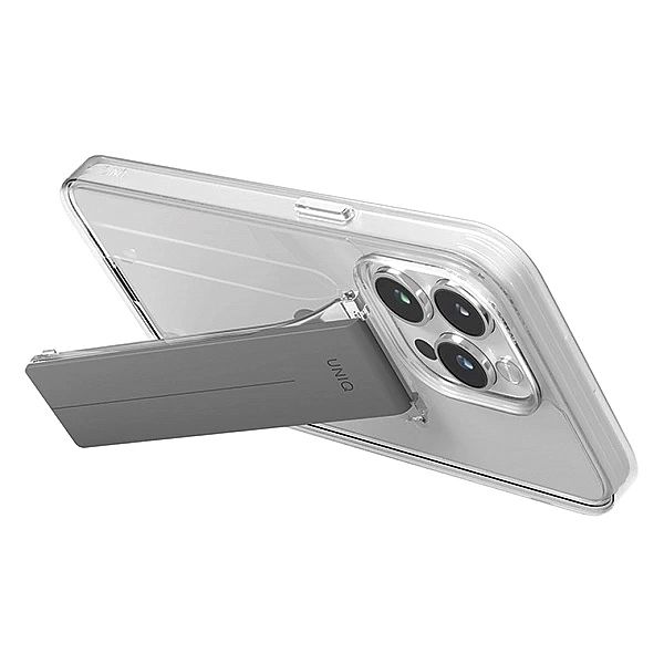 Etui UNIQ Heldro Mount na iPhone 15 Pro 6.1" z podstawką - przezroczys