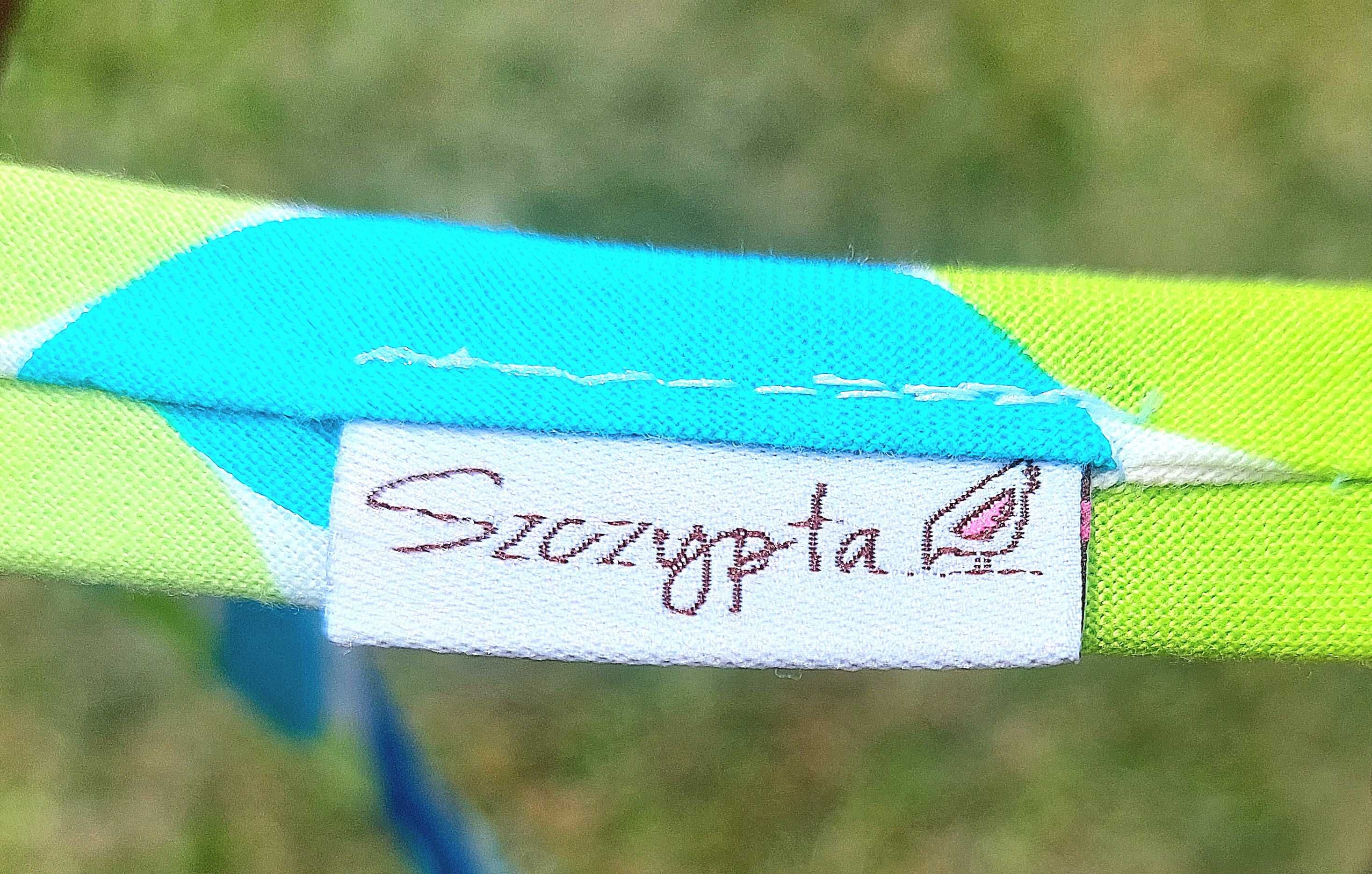 Krawat wąski biały w koła bawełna Szczypta design premium oryginalny
