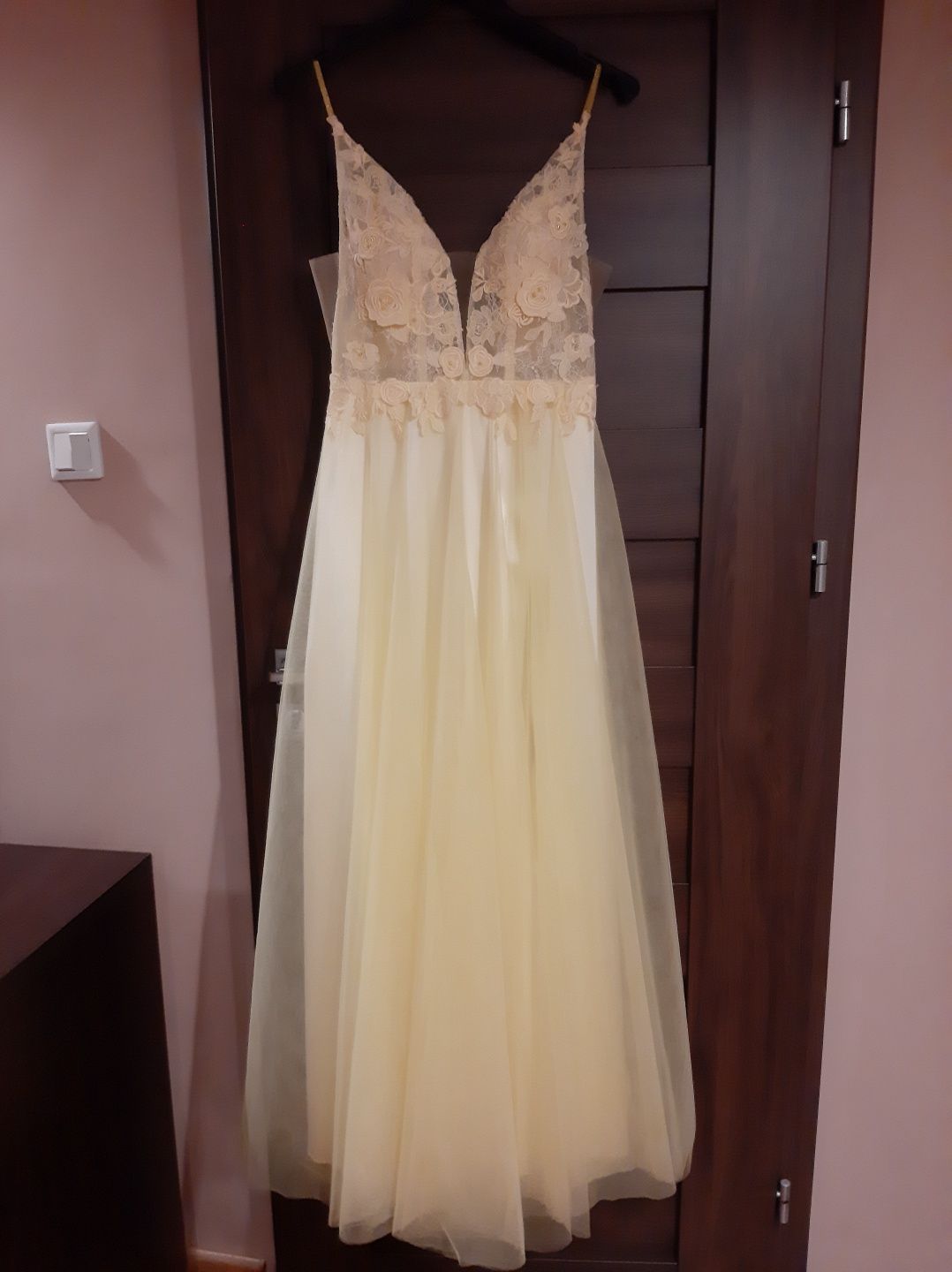 Suknia wieczorowa długa r.36 żółta