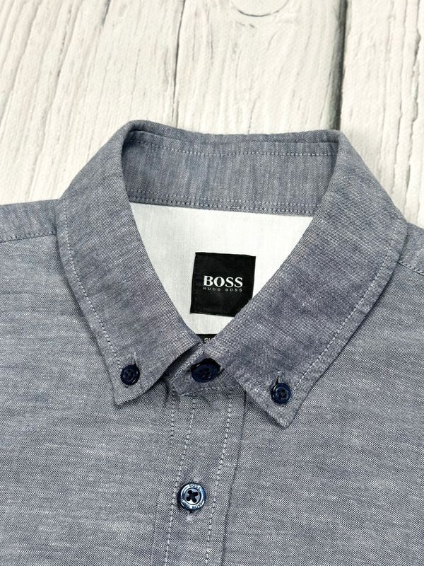 Hugo Boss Mabsoot Koszula Gładka Slim Fit Męska Logo na Piersi r. M