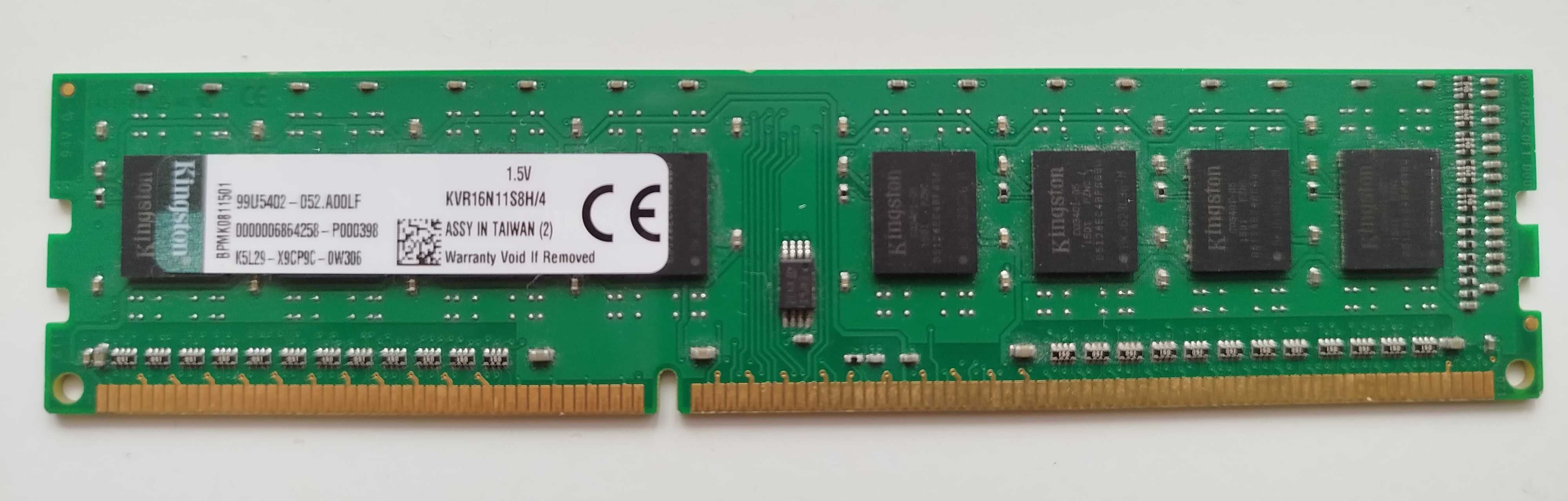 Kingston 4GB PC3-12800U 1600Mhz KVR16N11S8H/4 DDR3