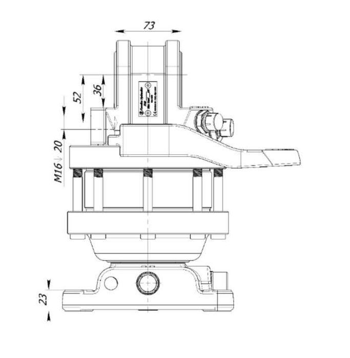 Rotator hydrauliczny 4.5 T flansza prostokątna / rotor / HDS /