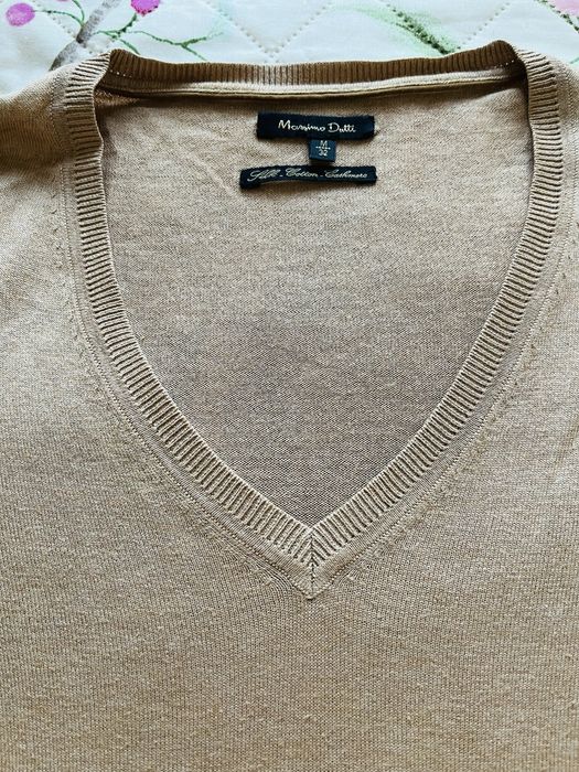 Brazowy sweter Massimo Dutti rozm M kaszmir jedwab
