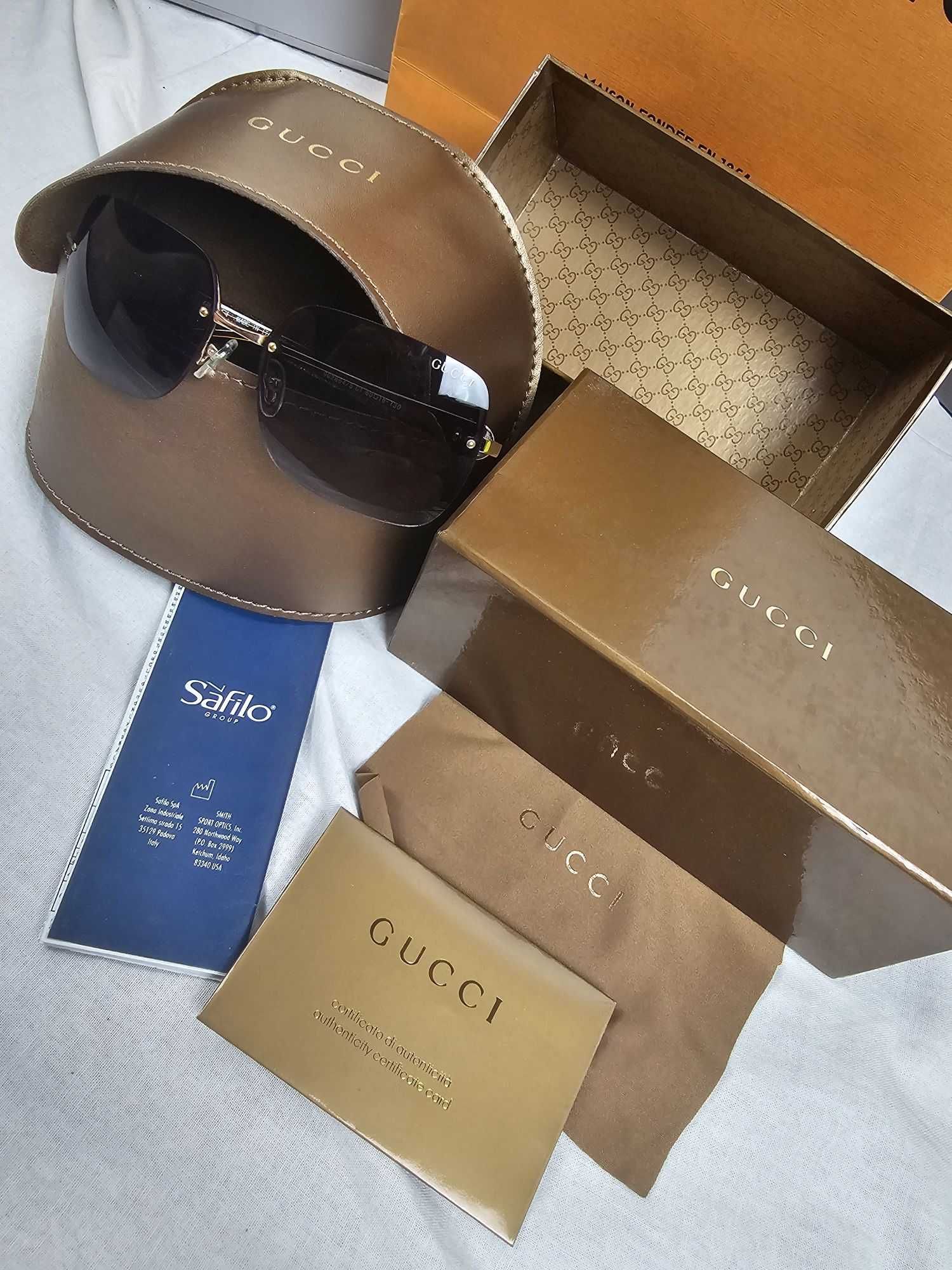 Okulary przeciwsłoneczne Zestaw Gucci logowane pudełko nowość lato